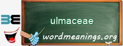 WordMeaning blackboard for ulmaceae